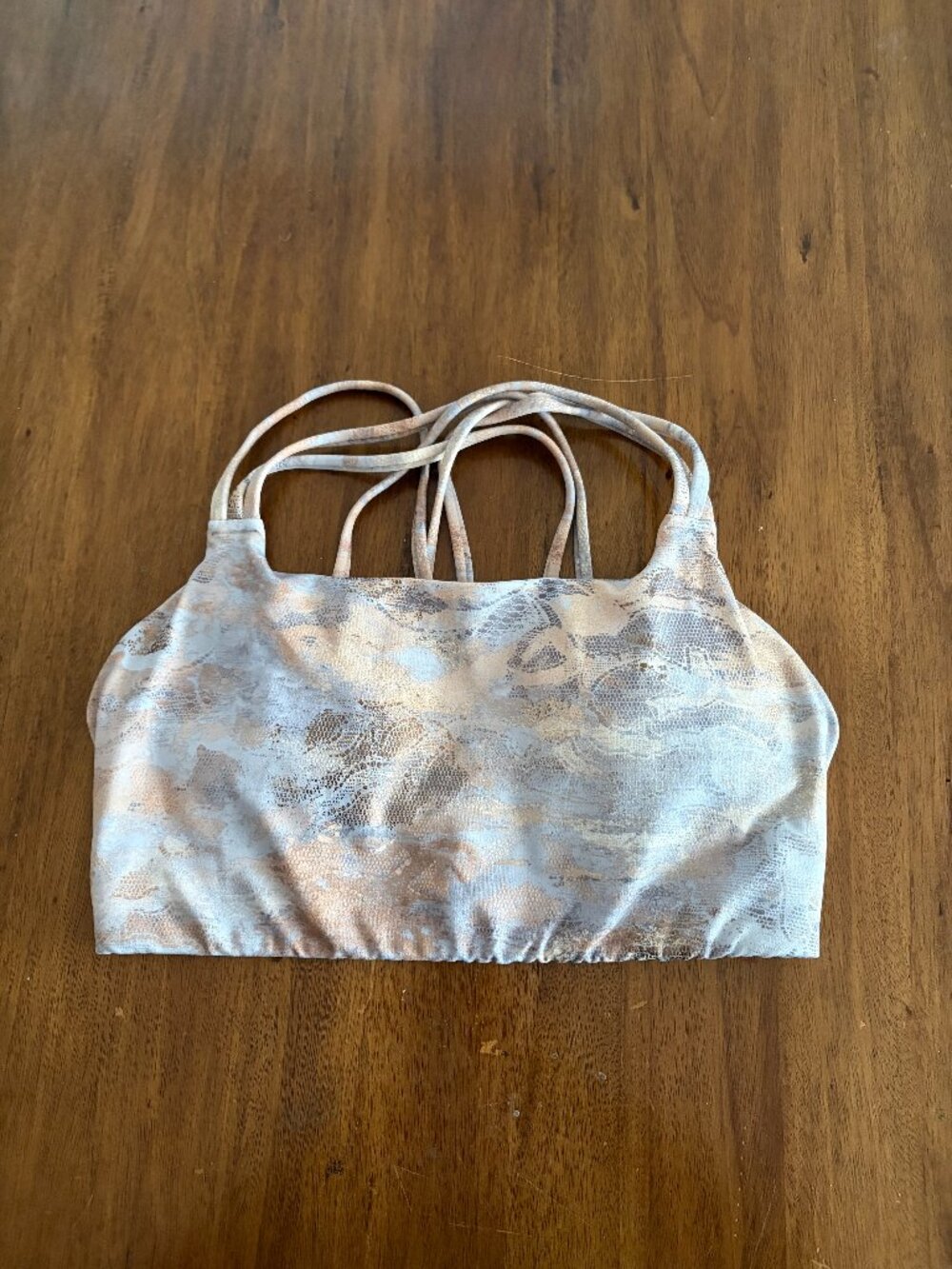 Athleta Hyper Focused Sports Bra Gold Foil Size Small